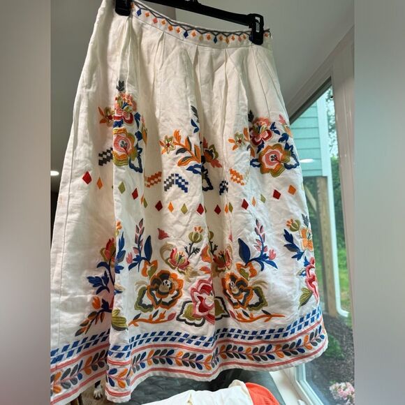Modcloth Dresses & Skirts - Champagne and Strawberry Midi Skirt Size Small